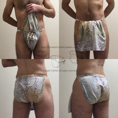 fundoshi-doshi: Here’s an etchu fundoshi I made from some thrifted fabric. I really like the pattern