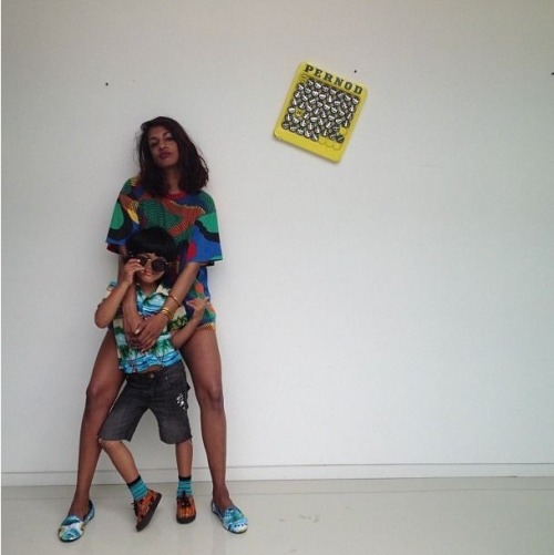 M.I.A. And her son, Ikhyd.