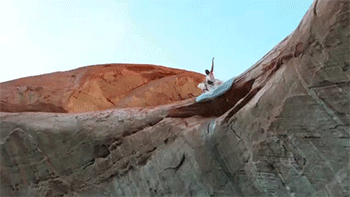 naturepunk:  sizvideos:  Cliff Slip and Slide! 50 Feet! In 4K! - Video  SIGN ME UP