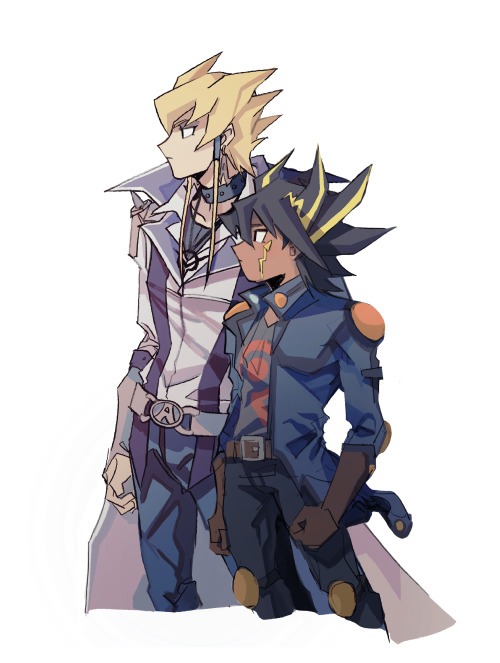 jack and yusei in two styles