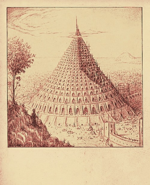 babelziggurat:The Tower of Babel by Paul Gosselin ~ 2011 • via Bibliothèque Infernale on