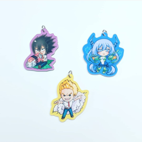 Excited for the new season of Boku no Hero Academia! Here are the Big Three in acrylic charm form! H