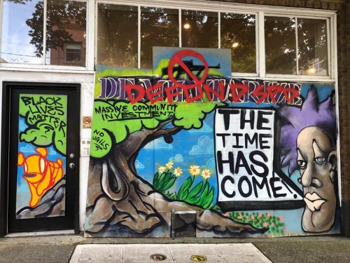 Some of the graffiti which is flourishing in the Capitol Hill Autonomous Zone in Seattle, Washington