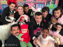 harrystylesdaily:  @jimmykimmel: BEHOLD - the #CutestSelfieEver - watch #Kimmel tonight. @OneDirection 