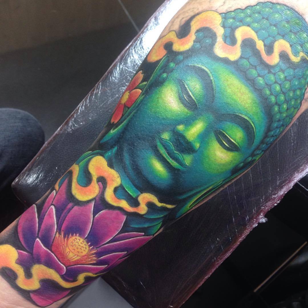 Tattoos by Craig Holmes @ Iron Horse Tattoo Studio — Started this Japanese  Buddha lotus sleeve covering...