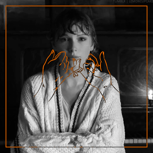 @networkthirteen​ | favourite era event: folkevermore (insp.)[image description: 5 stacked black and white gifs with orange frames of taylor swift. the first gif is from the cardigan music video and has an overlay showing the outline of two hands joined by a string.  the second gif shows taylor performing willow at the  academy of country music awards   and has text overlay with the track list for folklore. the third gif is from the cardigan music video and has text overlay with “folkevermore”.  the fourth gif shows taylor performing willow at the grammys and has text overlay with the track list for evermore.   the fifth gif is from the willow music video and has an overlay showing the outline of a willow. /end id] #p: taylor swift #luzpost#networkthirteen#taylorswiftedit#tswiftedit#dailywomen#userladiesblr#chewieblog#userbbelcher#entgifs#dailymusicians#popularculturesource#usersource#usercreate#userentertainments#userannalise#usermorgan#userrobin#usershreyu#usercas#*random#edits#captioned #one day ill manage to get footage that isnt blurry for a tswift set but today is not that day :((