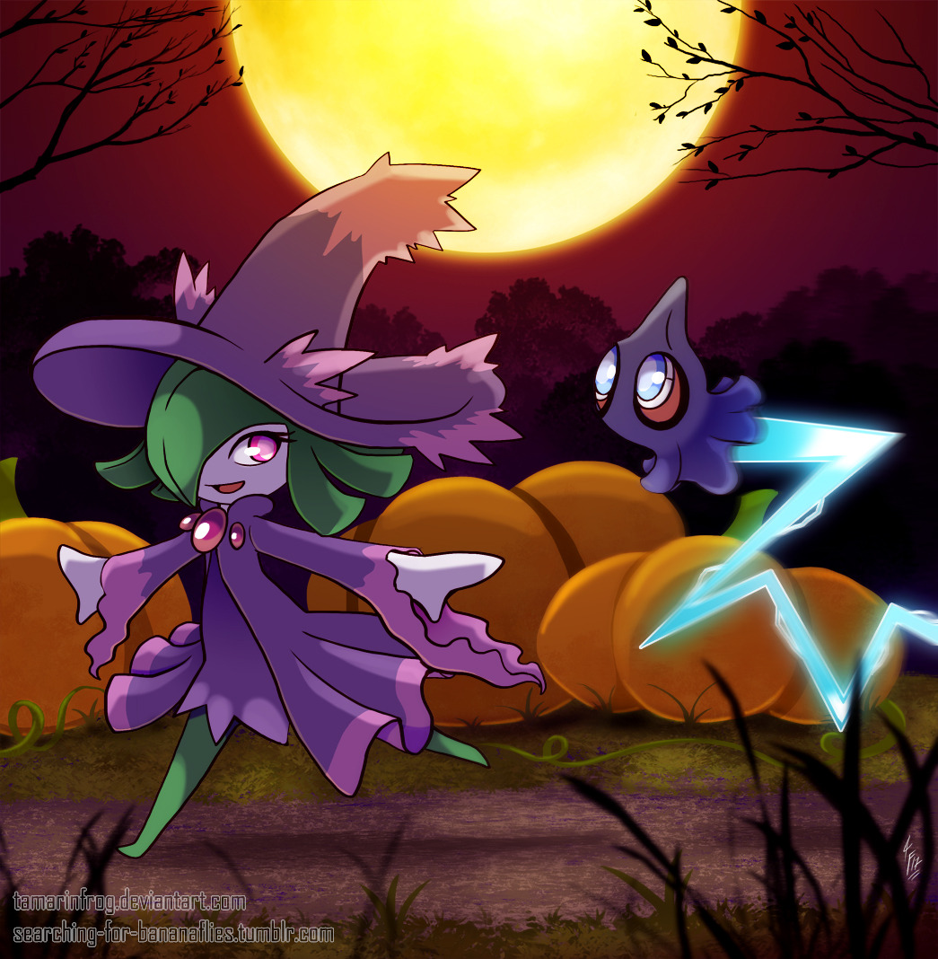 searching-for-bananaflies: Here’s a halloweeny pokemon commission for Zirocoh!