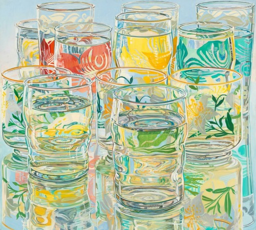 lefildelhorizon:Janet Fish, Painted Water Glasses, 1974