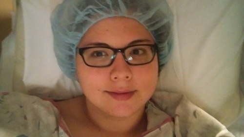 Pre surgery selfie. My doctor says the surgery went well with no complications. I can’t have sex for 2 weeks, can’t lift or strain myself for 6 weeks, and I can’t conceive for 3 months. My doctor is so amazing, I love her so much for taking care