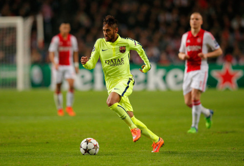 fzneymar:  UEFA Champions League - Ajax 0:2 Barcelona (05.11.2014)