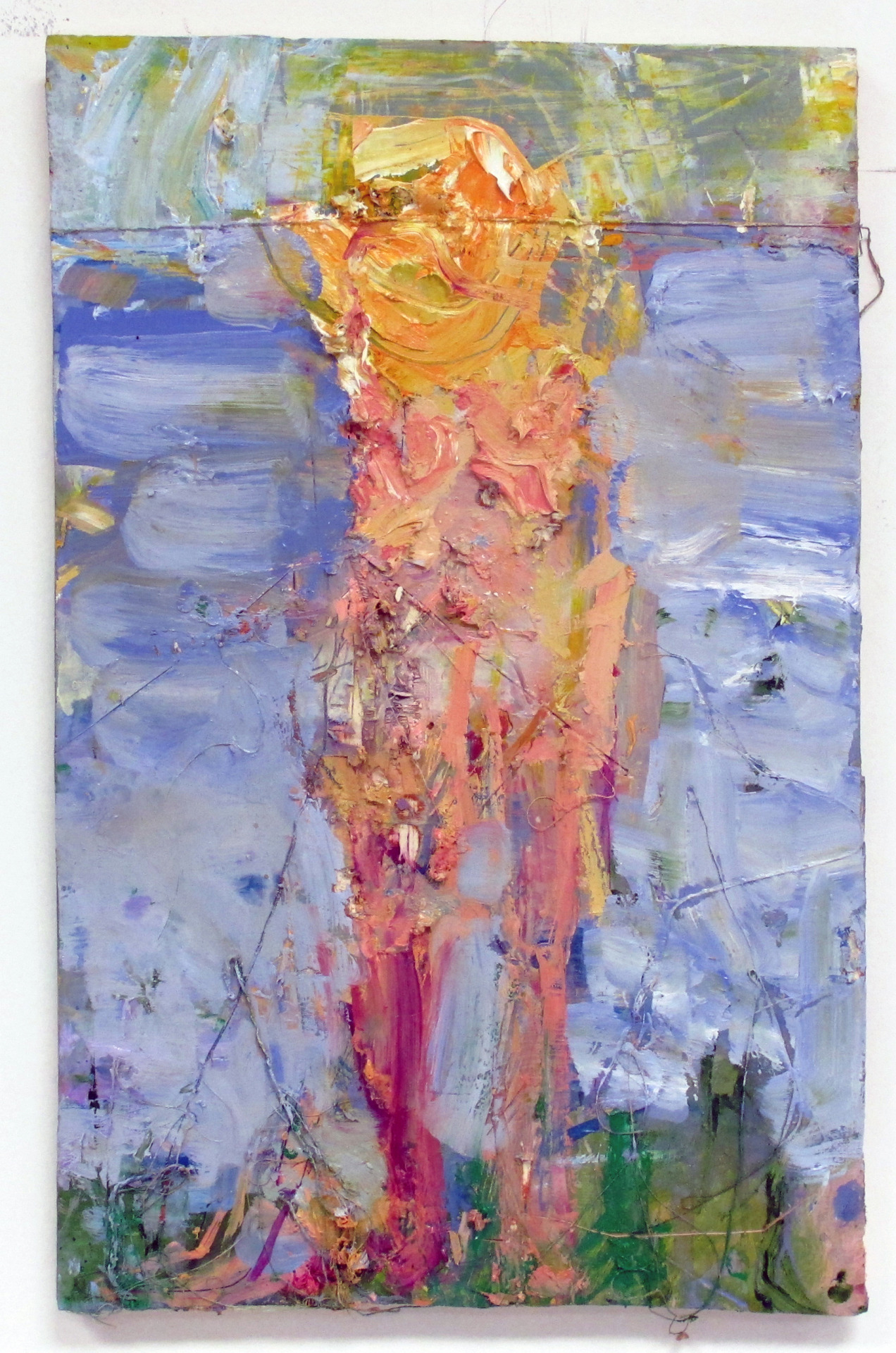 danieljohngadd:  Sunhead - 22 x 14&quot;, oil and string on wooden panel, 2013