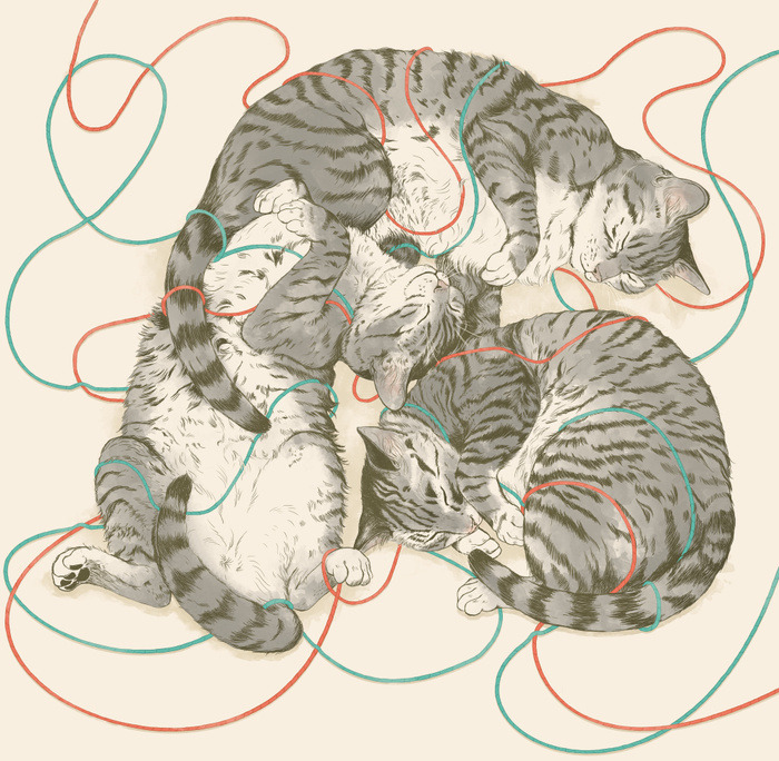 lesstalkmoreillustration: Cats Art Print By Laura Graves   *More Things &amp;