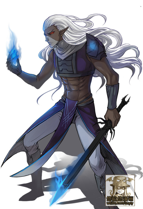 Solaufein,a Drow of Ust Natha.He’s the NPC in Baldur&rsquo;s Gate II.well,this is just my comic char