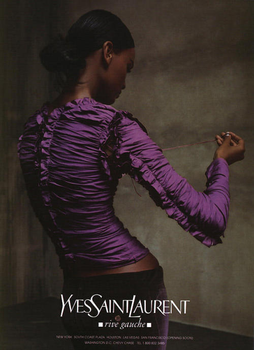 a-state-of-bliss:Yves Saint Laurent Fall/Wint 2001 - Liya Kebede by Steven Meisel