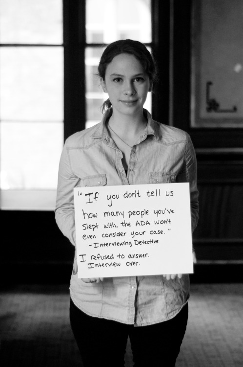 projectunbreakable: nine photographs portraying quotes said to sexual assault survivors by police officers, attorneys, 