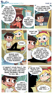 anomalyah:  [COVER] [PREVIOUS PAGE] [NEXT PAGE] Mrs. Diaz closed the door and saw Star standing behind the couch. “Oh! There you are, Star. Perfect timing. I’m going to the kitchen to prepare a healthy snack that will help Marco to get well sooner.