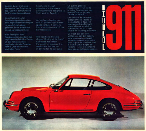 Porsche, 911 Red Coupe brochure, 1965.