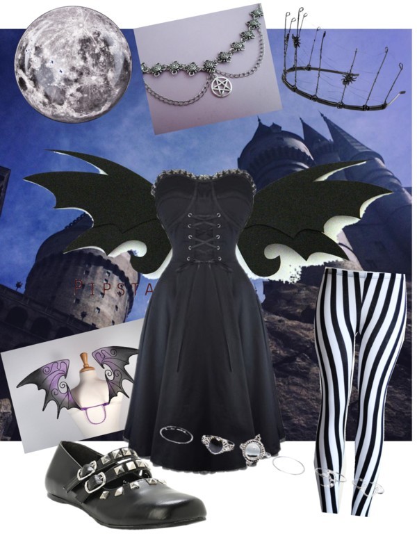 fairy goth mother by bloodroses featuring Seletti
Strapless dress, $56 / Gothic halloween costume / Black white pants / Dragon halloween costume / Demonia flat / Goth jewelry / Wet Seal artificial jewellery / Seletti kitchen dining, $71 / Metal home...