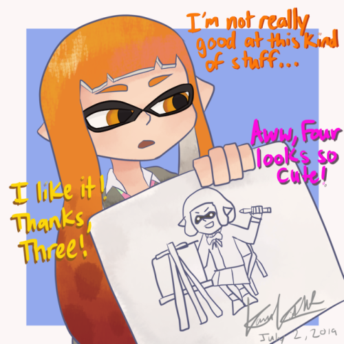 Splatoon High School AU - Art Class Edition Pearlina Week Day 4 - June 27, 2019 - Alternate Univers