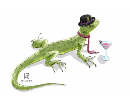 Experimenting with some watercolor painting in Photoshop. What a dapper fellow!