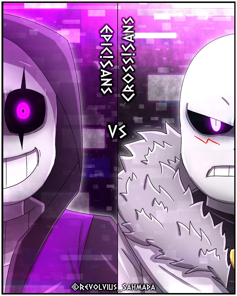 Epic!Sans vs Cross!Sans (Animation) on Make a GIF