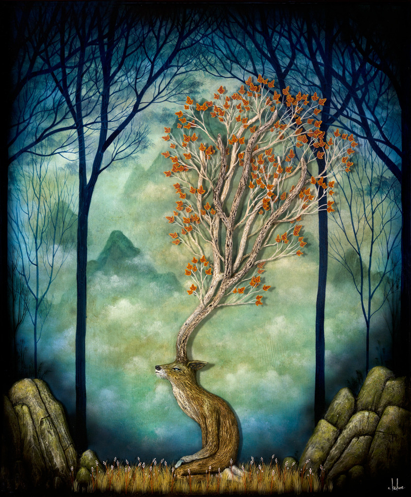 rhamphotheca:  Paintings by Andy Kehoe “Bearer of Wonderment”Oil, Acrylic, Polymer