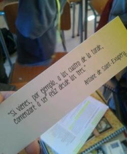 el-tiempo-es-testigo:  look-at-the—-stars:  &ldquo;Si vienes, por ejemplo, a las cuatro de la tarde, comenzare a ser feliz desde las tres.&rdquo;  