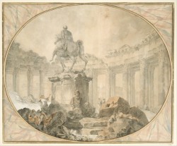 The-Met-Art:  Equestrian Statue Of Marcus Aurelius By Hubert Robert, Robert Lehman