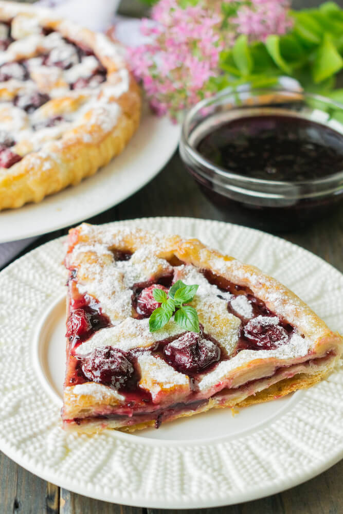 foodffs:  Cherry and Blackcurrant Jam Puff Pie If you want to treat your family or