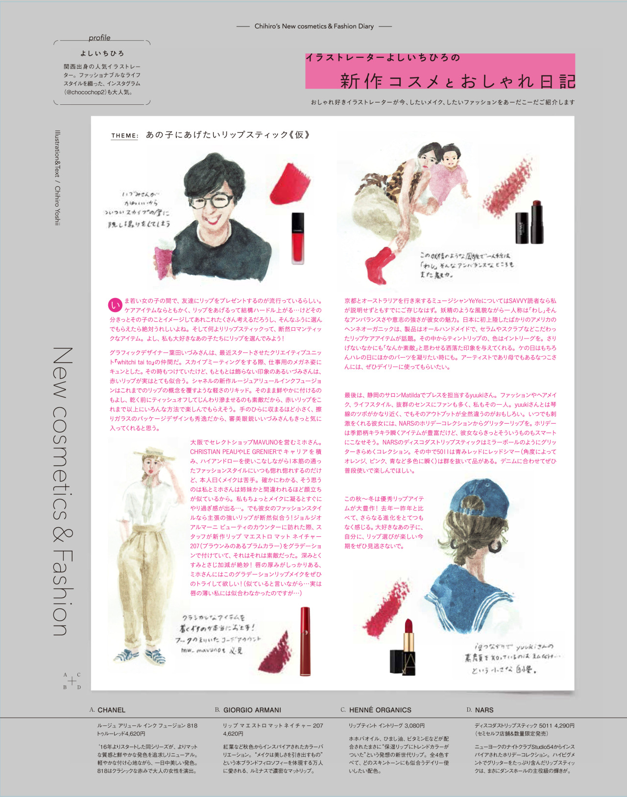Serialized Savvy Magazine Monthly Cosme Pickup Chihiro Yoshii Illustrations Serialized Savvy Magazine Monthly Cosme Pickup Chihiro Yoshii Illustrations
