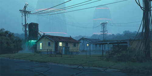 10 Real Retro Sci-Fi paintings by @simonstalenhag