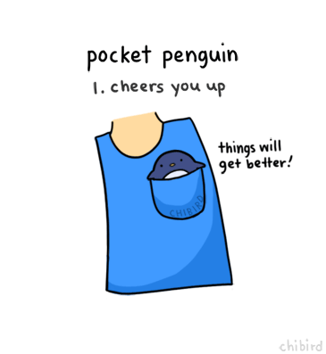 thefrogman:Pocket Penguin by Jacqueline C. [tumblr | twitter]