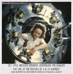 womenrockscience:  Women in STEM of WWII - The real “Rosie Riveters” In most countries women were not permitted to fight on the front lines of the war. Instead, they supported the war effort by learning, training and taking up jobs usually held by