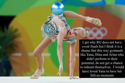 “I get why RG does not have event finals but I think it is a shame that this way gymnasts like Yana,
