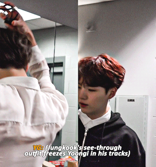 I Will Never Get Over The Way Yoongi Just Froze After Seeing Jungkooks See Through Shirt Lmao