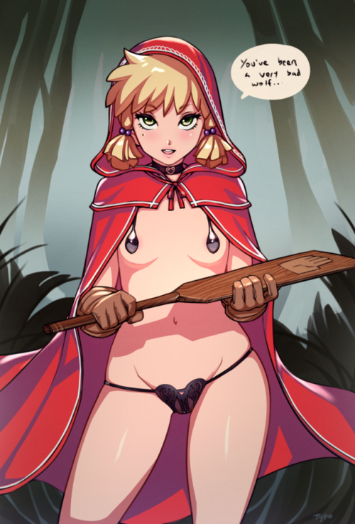 requiemdusk:  Riding Hood demands some spankings, now turn around. Full size available for ŭ Patrons or higher  >|D’‘‘‘‘