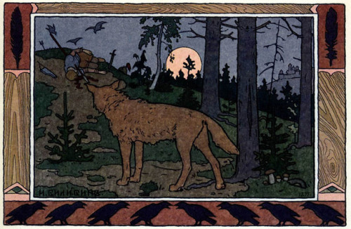 russianfolklore:Wolves by Ivan Bilibin.