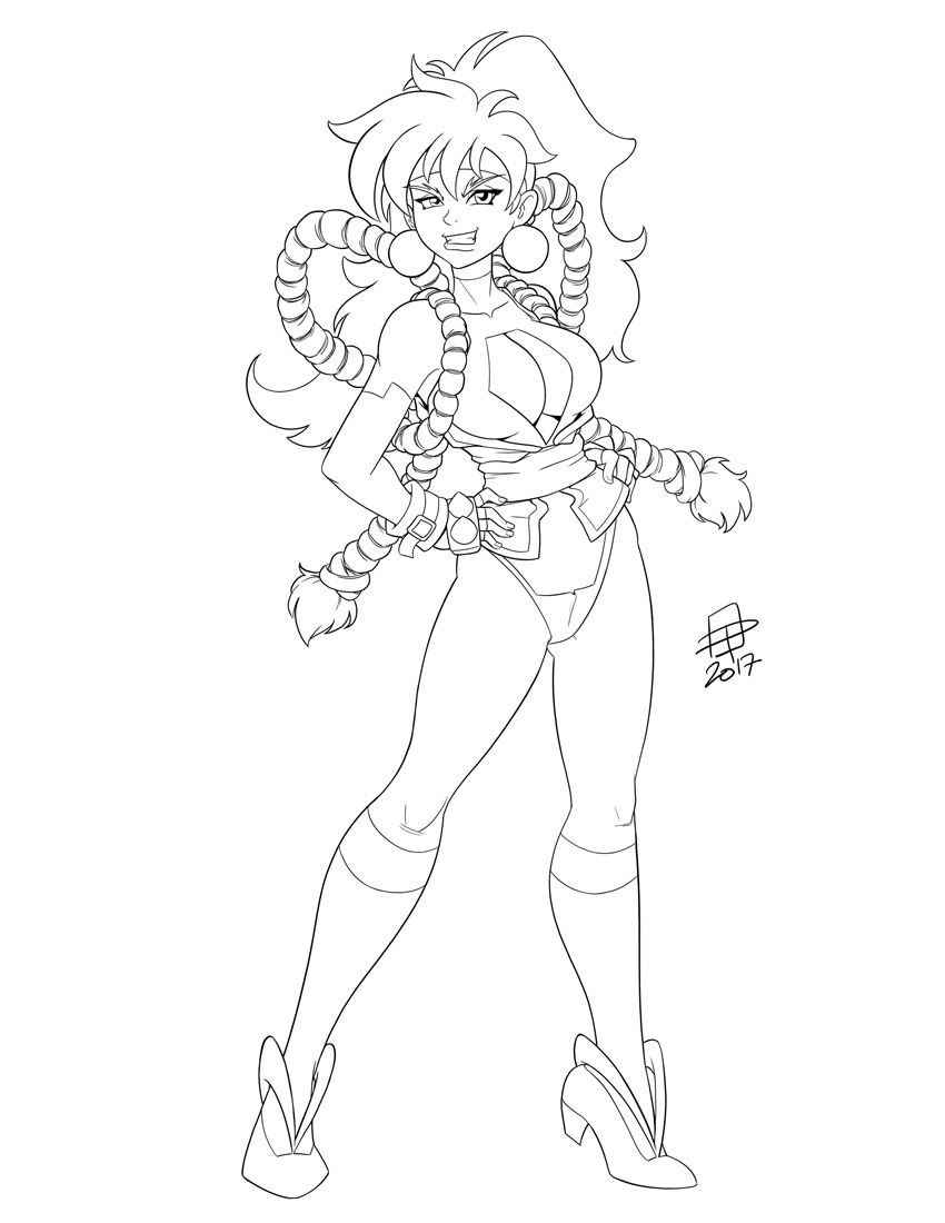 callmepo:  Line art commission for rudeboy308 of Bloodberry from SMJ. Love those