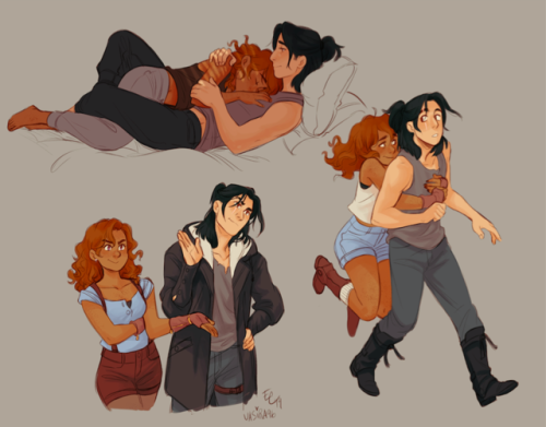 some soft anna and isaac drawings bc i couldn’t leave them mad at each other