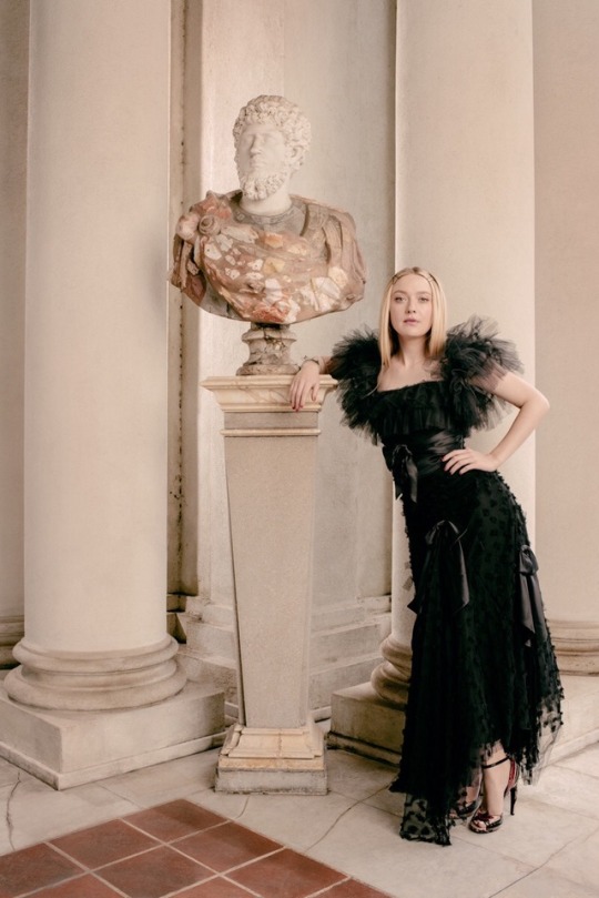 rodarte: ‪Love Dakota Fanning wearing Rodarte’s SS19 Embroidered Tulle Ensemble for @instyle at The Huntington (ph: Amy Harrity).  