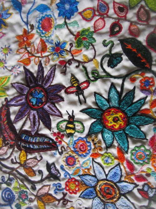 Details from the table runner I’m currently embroidering, Pt. 1
