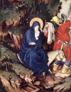 Melchior Broederlam (b. Ypres, active 1381 - 1409); The Flight into Egypt, detail of the Dijon Altarpiece, 1393-99; tempera on wood; Musée des Beaux-Arts, Dijon