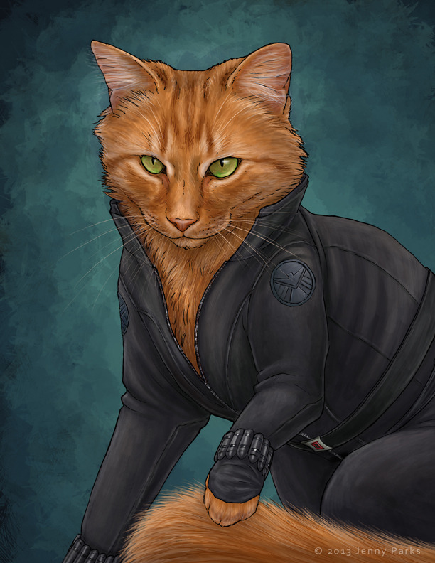 lafemmegeekita:  Jenny Parks Illustrations understands the importance of Caturday! 