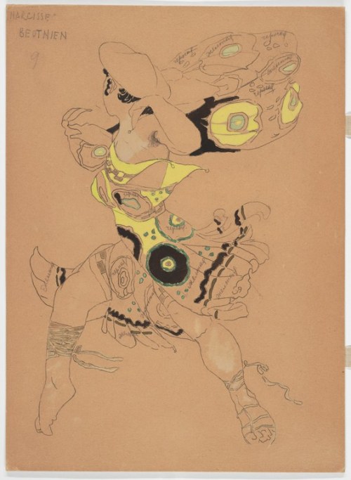 Costume design by Léon Bakst for a Boeotian in NarcisseRussian, c. 1911gouache and graphite on paper