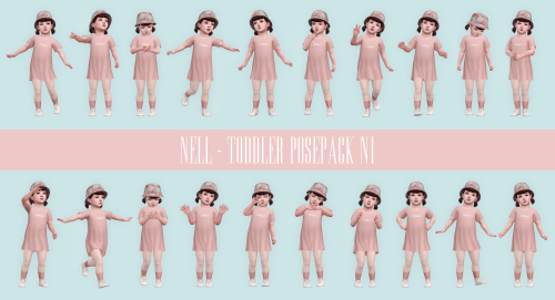 Toddler Pose Pack N1- 20 toddler poses- ingame and cas- “all in one” included- cas traits: charmer a