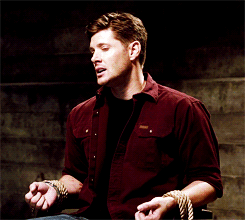 supernatural-tardis:  Dean + Gagged and Tied up  “You give a girl all sorts of nasty ideas.” 