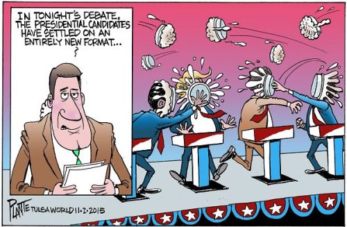 cartoonpolitics:apparently the Republican ‘Presidential’ candidates have been complainin