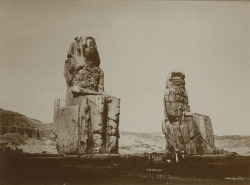 hismarmorealcalm:  Colossi of Memnon  Theban Plain - (West Thebes)  New Kingdom - Dynasty XVIII  Unknown photographer