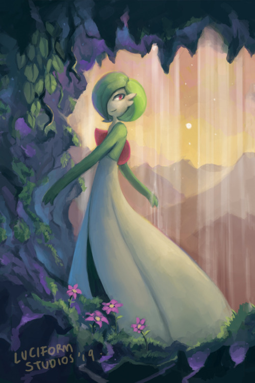 Very proud to upload the full version of my @pkmntarot artwork; Gardevoir as the Knight of Potions. 