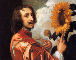 artsandcrafts28blog:  Self-portrait with a sunflower  1632–33  Anthony van Dyck 